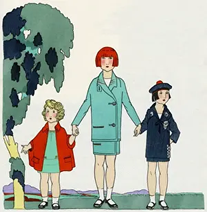 Ware House Prints: Three children in outfits by English Warehouse