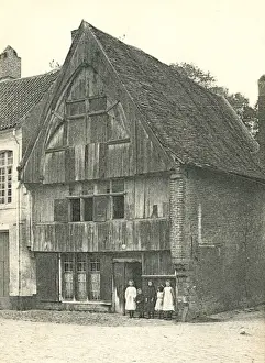 Children outside a house in Ypres, France