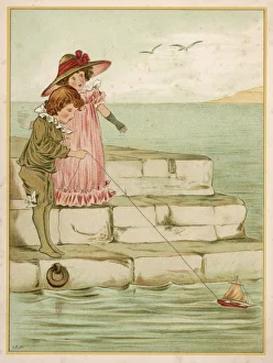 Boy, Girl, Model Boat