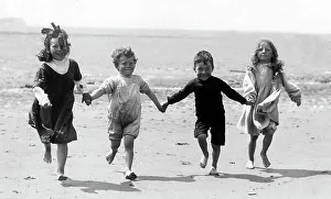 Children playing on the beach (seaside)