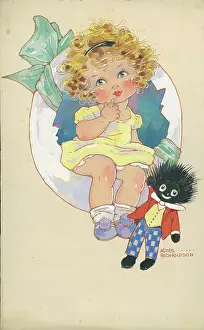 Children playing Children's Postcard design Watercolour