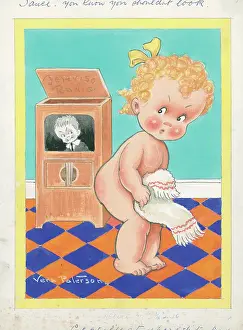 Children playing - domestic settings - humorous card