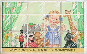 Children playing - domestic settings - humorous card
