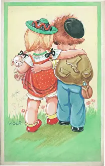 Children playing - domestic settings - humorous card