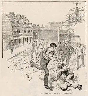 Children playing football 1904