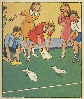 Apr22 Prints: Children playing a game of Flap the Kipper