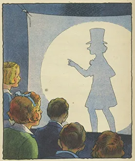 Apr22 Prints: Children playing a game of shadow buff at a party