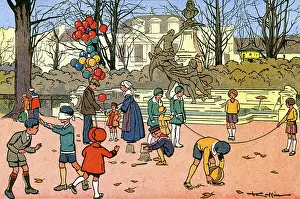 Children playing in a park, c. 1920