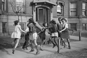 Rosie Prints: Children playing ring around a rosie in one of the better ne