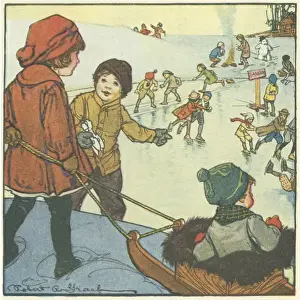 Sled Prints: Children playing in the snow