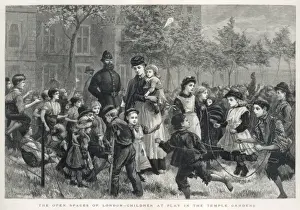 Children Playing in Temple Gardens, London, 1883