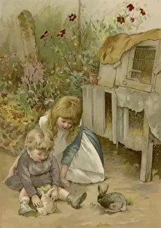 Children with Rabbits