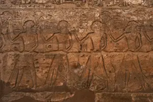 Children of Ramses II carrying flowers. Relief. Luxor temple