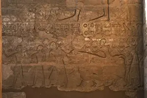 Southeast Prints: Children of Ramses II carrying flowers. Relief. Luxor temple