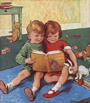 Violet Prints: Children reading together Story Time by Mackenzie