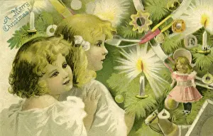 Gazing Prints: Children round an Xmas tree