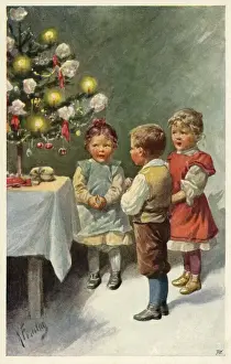 Children round the Xmas tree
