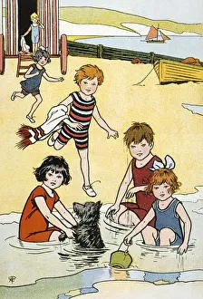 Children at seaside, 1913