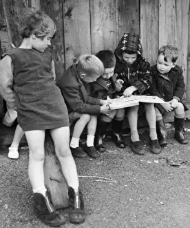 Urchins Prints: Children with sketchbook on a Balham street, SW London