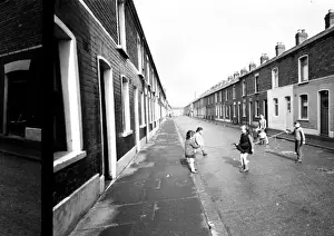 Skip Prints: Children skipping in a street, Belfast, Northern Ireland