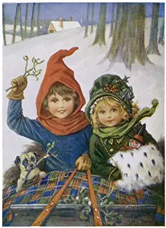 New Images August 2021 Prints: CHILDREN IN SLEIGH