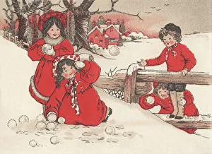 Snowballs Prints: Children in the Snow
