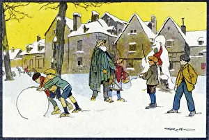 C1920 Prints: Children in Snow C1920
