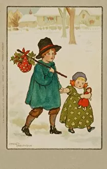 Images Dated 12th April 2008: Children in the snow by Ethel Parkinson