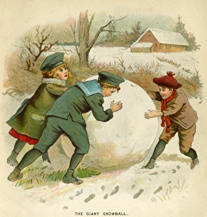 Images Dated 25th July 2011: Three Children / Snowball