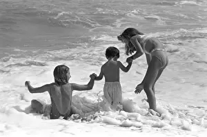 Costa Prints: Children in surf, Costa del Sol