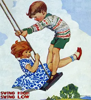 Children on a swing