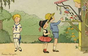 Children at a toy stall