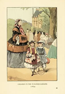 Images Dated 16th July 2019: Children in the Tuileries Gardens, 1859