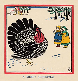 Images Dated 9th November 2020: Children and a Turkey