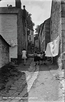 Newlyn Prints: Children Walking Up Chapel Street