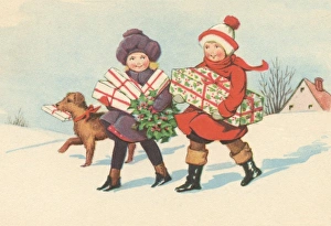 Girl Carries Presents
