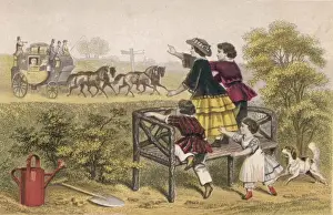 Children Wave Stagecoach