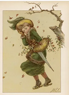 Images Dated 4th June 2016: CHILDREN / WINDY DAY 1880