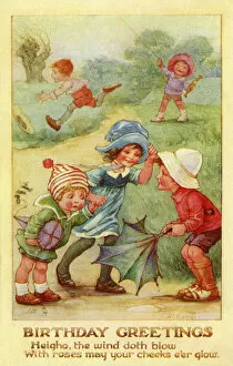 Children on a windy day