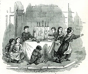 Childrens altar at the Fete Dieu