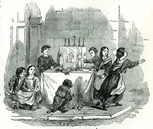 Dieu Prints: Childrens altar at the Fete Dieu