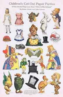 Childrens Cut-Out Paper Party Projects, 1914, with an Alice in Wonderland theme