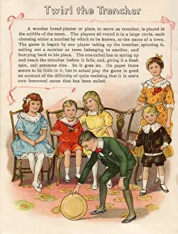 Spin Prints: Children's Game Twirl the Trencher or Spin the Plate