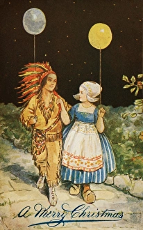 Images Dated 12th April 2008: Childrens Party American Indian and Dutch girl