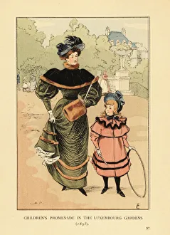 Octave Prints: Childrens promenade in the Luxembourg Gardens, 1893