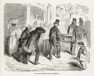 Funerals Prints: CHILD'S FUNERAL, PARIS