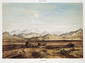 Andes Gallery: Chile (1854). Santiago de Chile. Engraving after