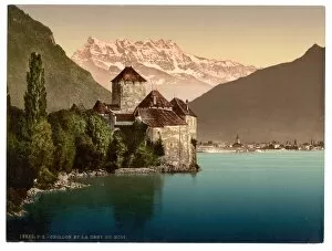 Switzerland Gallery: Chillon Castle, and Dent du Midi, Geneva Lake, Switzerland