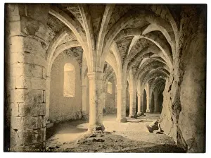 Chillon Prints: Chillon Castle, interior, Bonivards Prison, Geneva Lake, Sw