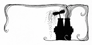 Images Dated 28th October 2011: Chimney pots with sweeps brush poking out